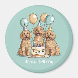 Aimant Joyeux Chiens Goldendoodle Anniversaire