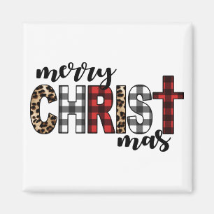 Aimant Joyeux CHRISTmas Buffalo Plaid
