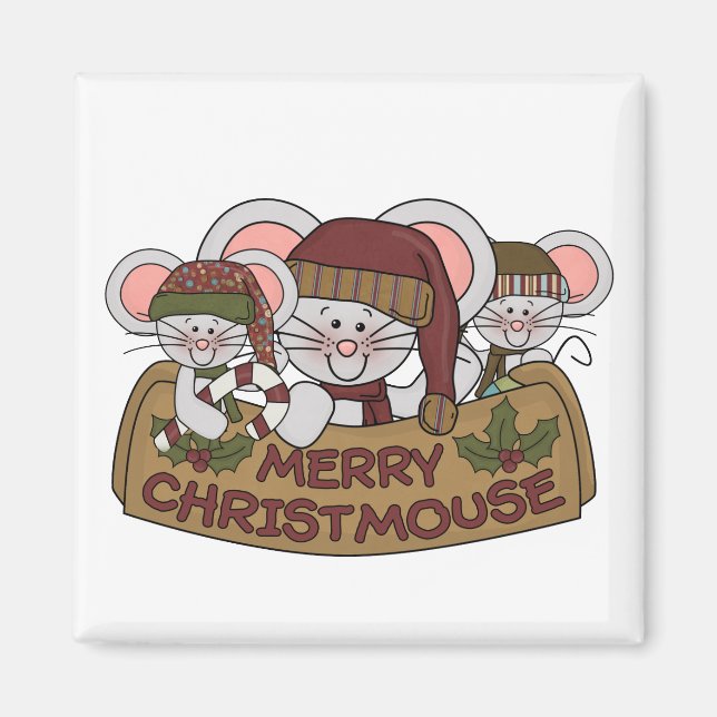 Aimant Joyeux Christmouse (Devant)