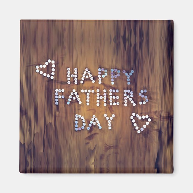 Aimant Joyeux clous de Fête des pères sur Wood Graphic (Devant)
