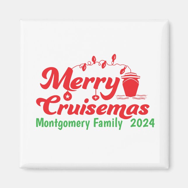 Aimant Joyeux Cruisemas Famille personnalisée (Devant)