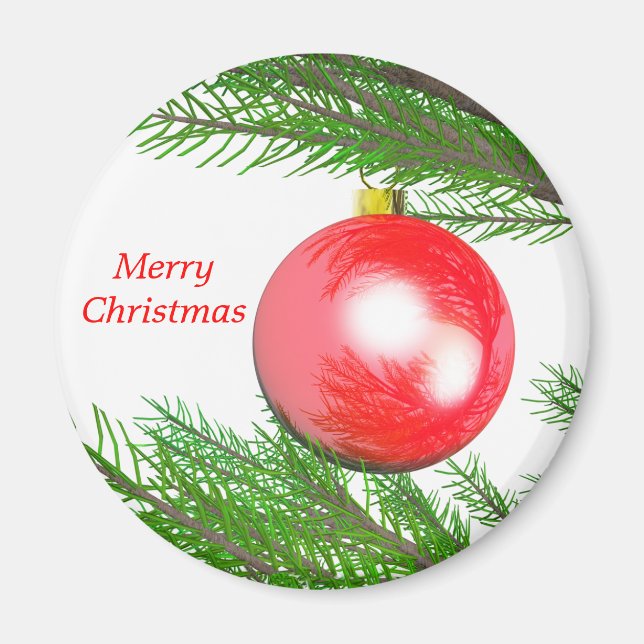 Aimant Joyeux décor d'arbre de Noël (Devant)