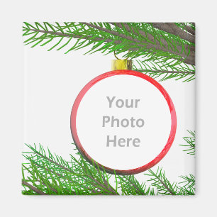 Aimant Joyeux décor d'arbre de Noël (cadre photo)