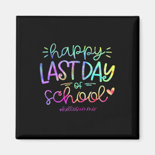 Aimant Joyeux Dernier Jour De L'École Bonjour Été Étudian