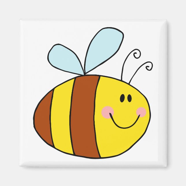 Aimant joyeux dessin animé d'abeille miel volant (Devant)