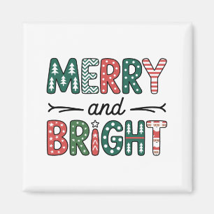 Aimant Joyeux et brillant Noël Famille Noël Noël