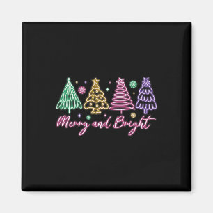 Aimant Joyeux Et Lumineux Arbre De Noël Joyeux Fille Joye