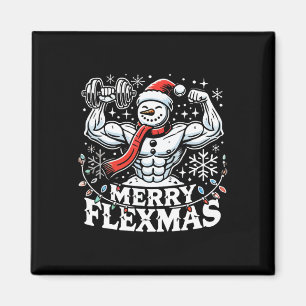 Aimant Joyeux Flexmas - Snowman Flexer Corps de gym de No