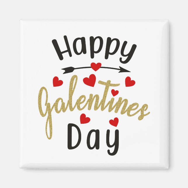Aimant Joyeux Galentines Jour Valentines Aimer Amitiés (Devant)