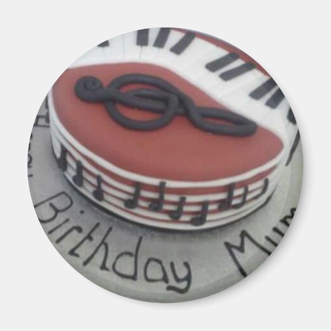 Aimant Joyeux gâteau de maman d'anniversaire (Devant)