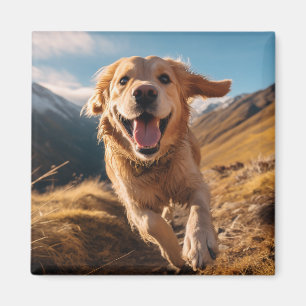 Aimant Joyeux Golden Retriever en cours
