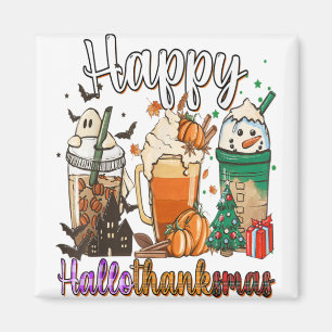 Aimant Joyeux Hallothanksmas Drôle Halloween Thanksgiving