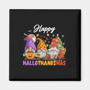 Aimant Joyeux Hallothanksmas Gnome Halloween Thanksgiving