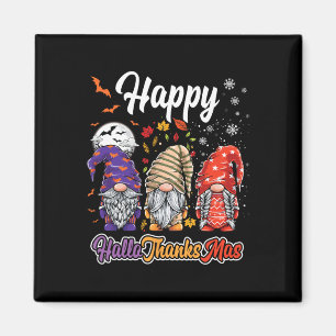 Aimant Joyeux Hallothanksmas Gnomes Halloween Thanksgivin