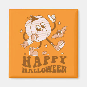 Aimant Joyeux Halloween Citrouille de points de Polka ré