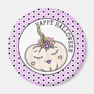 Aimant Joyeux Halloween Citrouille et Pois