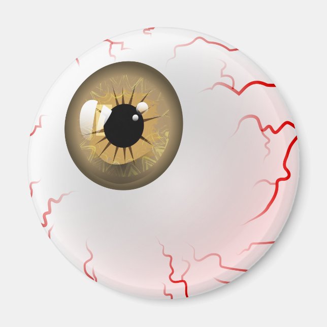 Aimant Joyeux Halloween ! Eyeball Brown éffrayant (Devant)