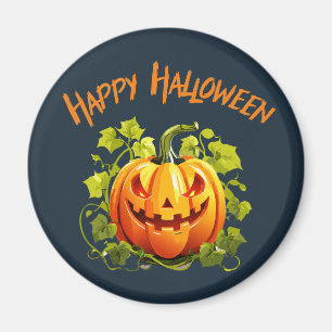 Aimant Joyeux Halloween Jack-O-Lanterne sur la vigne