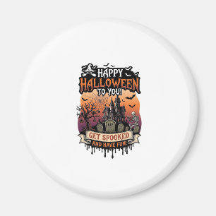 Aimant Joyeux Halloween Vous Maison Hantée Squelette Chau