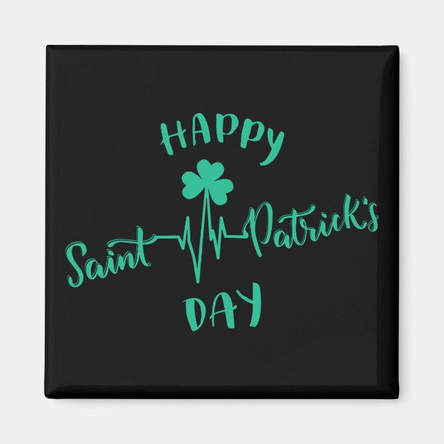 Aimant Joyeux Jour de la Saint Patrick Shamrock d'impulsi (Devant)