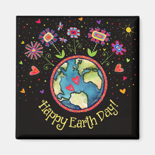 Aimant Joyeux Jour des terres Inspirivity World Cute Flow