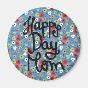 Aimant Joyeux Jour Maman Fleurs florales colorées Fête de