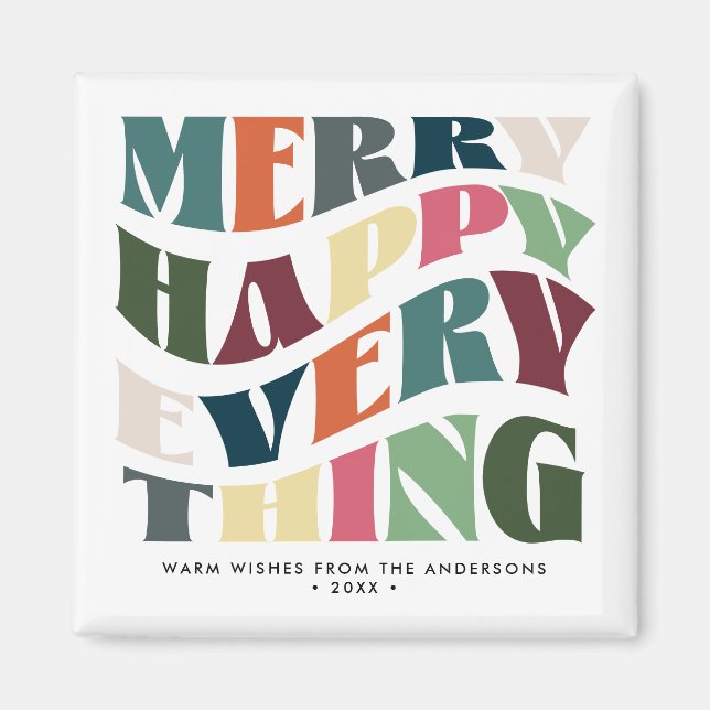 Aimant Joyeux Joyeux Tout Super Noël de vacances (Devant)