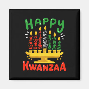 Aimant Joyeux Kwanzaa Sept Principes Bougies Kinara Homme