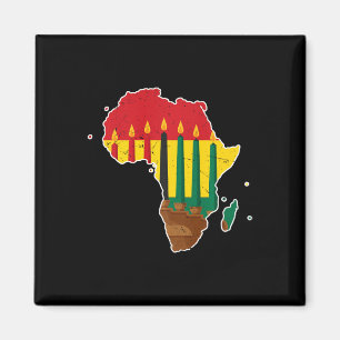 Aimant Joyeux Kwanzaa Sept Principes Kinara Bougies Afri
