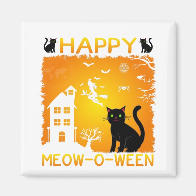 Aimant Joyeux Meow-O-Ween (Devant)