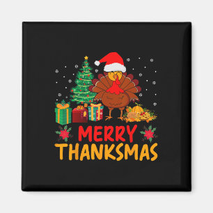 Aimant Joyeux Merci Noël Christmas Thanksgiving Dinde Pèr
