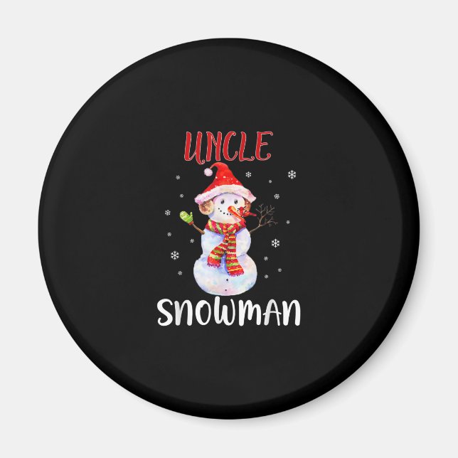 Aimant Joyeux Noël 2020 Oncle Snowman En Masque Pajama (Devant)