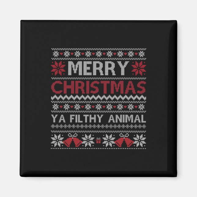 Aimant Joyeux Noël animal sale Ya style laid Noël Noël (Devant)