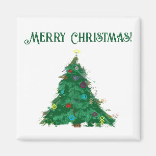 Aimant Joyeux Noël Art Moderne Cute Petit Arbre