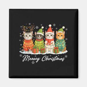 Aimant Joyeux Noël Chats Fêtes Lumineuses Saison Cosy Xm