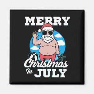 Aimant Joyeux Noël en Juillet Drôle de Père Noël
