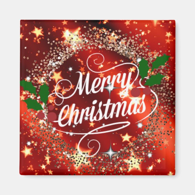 Aimant Joyeux Noël étincelant et brillant (Devant)