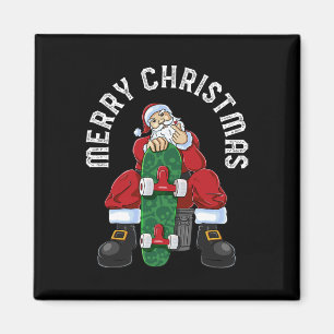 Aimant Joyeux Noël Funny Santa Skateboard Cœur Planche à