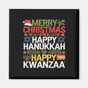 Aimant Joyeux Noël Joyeux Hanoukka Joyeux Kwanzaa 13