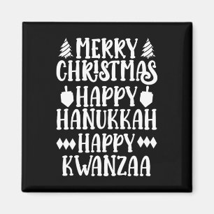 Aimant Joyeux Noël Joyeux Hanoukka Joyeux Kwanzaa 13