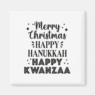 Aimant Joyeux Noël Joyeux Hanoukka Joyeux Kwanzaa 5