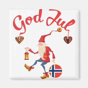 Aimant Joyeux Noël norwegien de dieu jul Normandie tomte