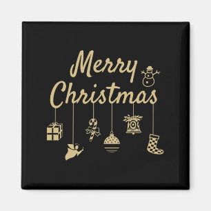 Aimant Joyeux Noël Ornements or