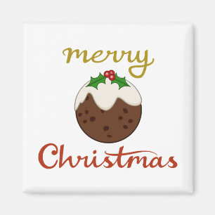 Aimant Joyeux Noël+Pudding Design