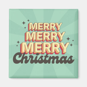Aimant Joyeux Noël rétro texte super saisonnier