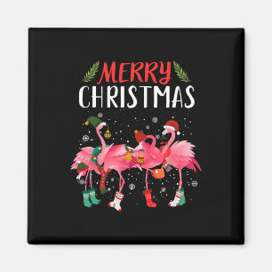 Aimant Joyeux Noël rose Flamant rose Noël Arbre de Noël N
