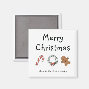 Aimant Joyeux Noël simple fantaisiste personnalisé mignon