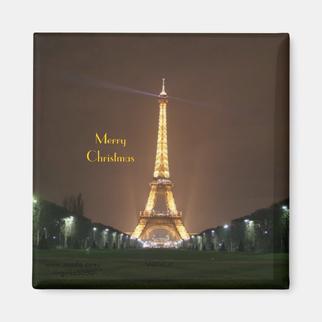 Aimant Joyeux Noël - Tour Eiffel (Devant)