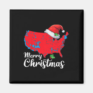 Aimant Joyeux Noël Trump Patriotic Usa Map 2024 Père Noël