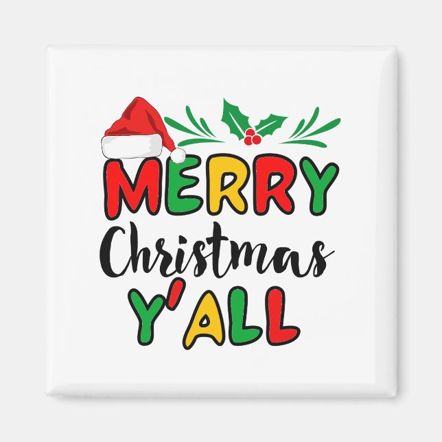 Aimant Joyeux Noël Y'all (Devant)